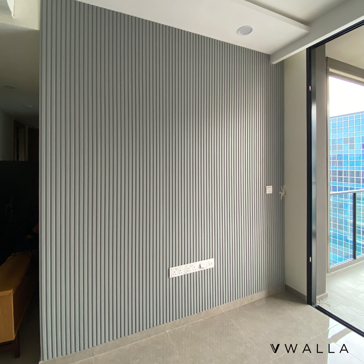 176 749 TV Feature Wall Fluted Panel Vwalla