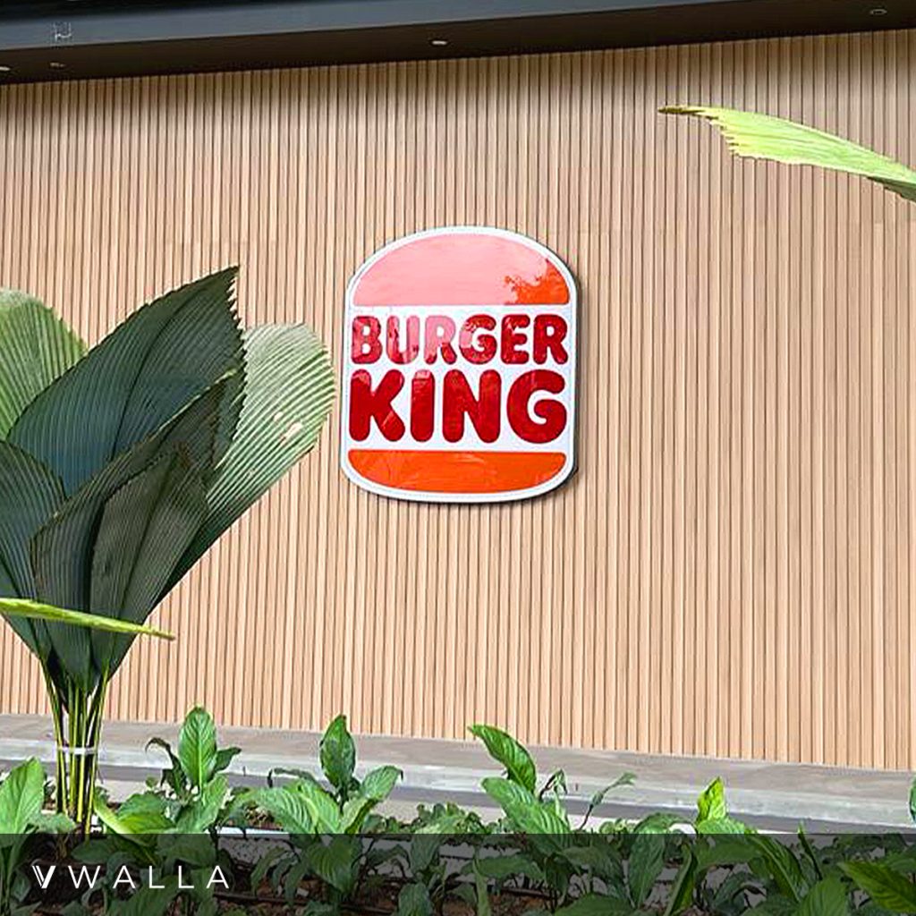 External Fluted Panel Signage Wall Burger King